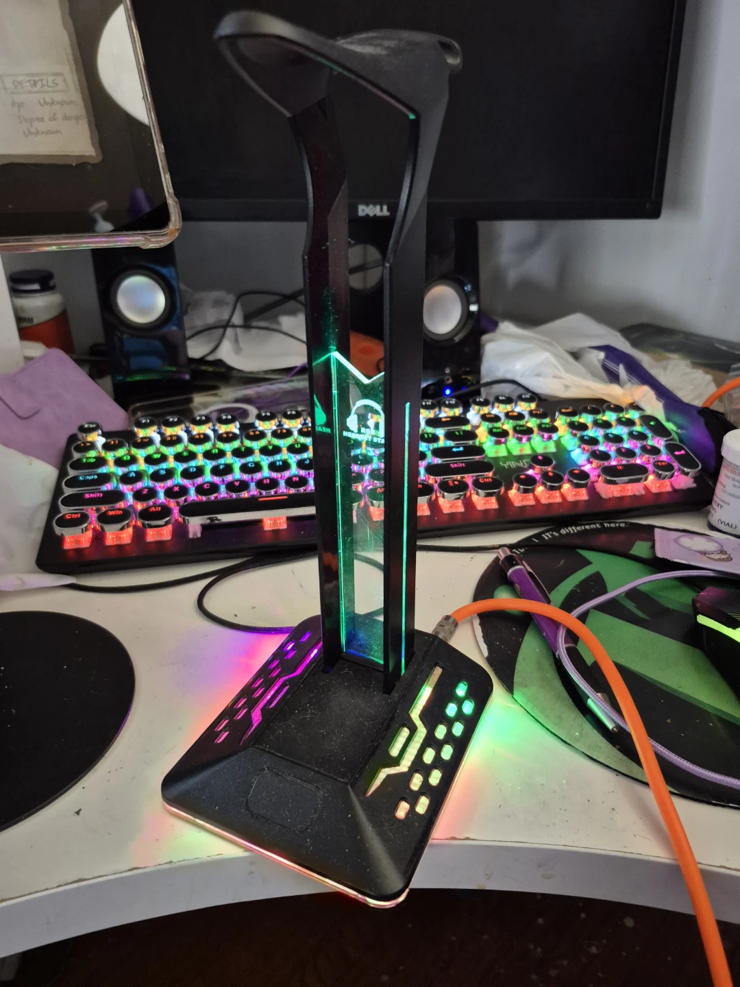 Headphone Stand with USB Hub and RGB Lighting - photo 2
