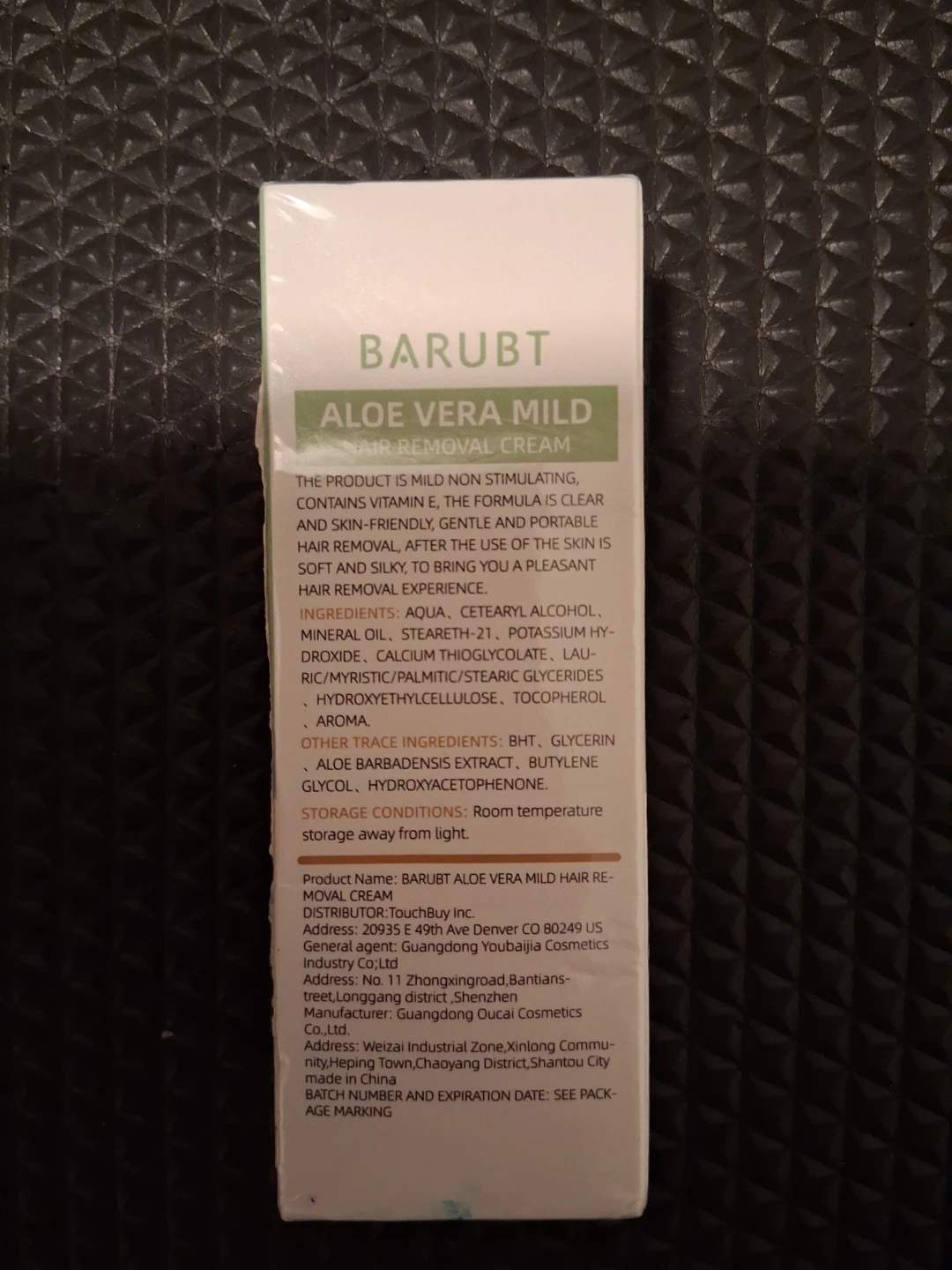 Barubt Aloe Vera Mild Hair Removal Cream