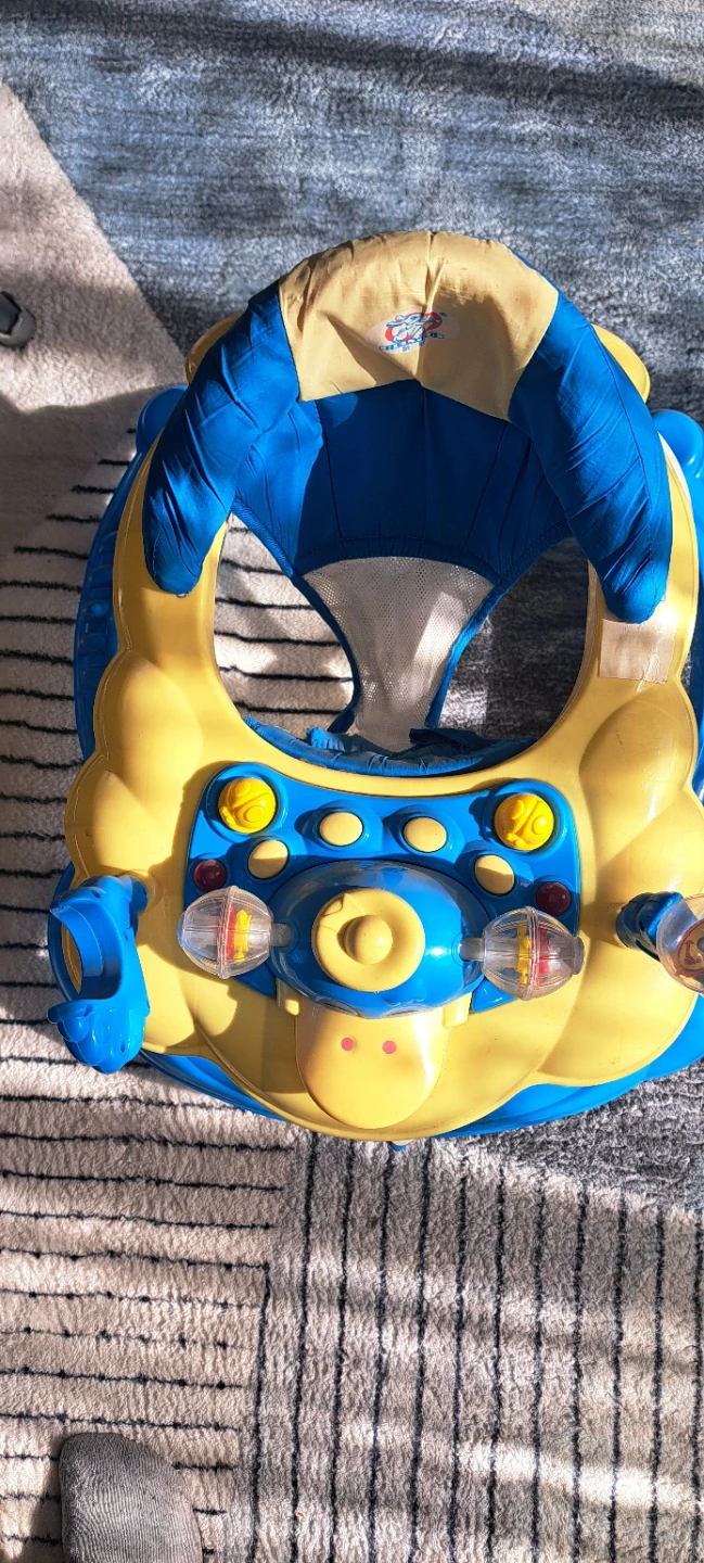 Blue and Yellow Baby Walker with Toys - photo 3