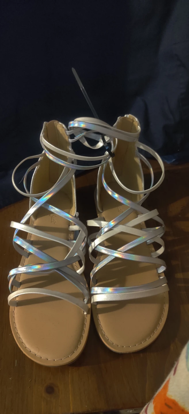 Cat & Jack Silver Gladiator Sandals Size 4