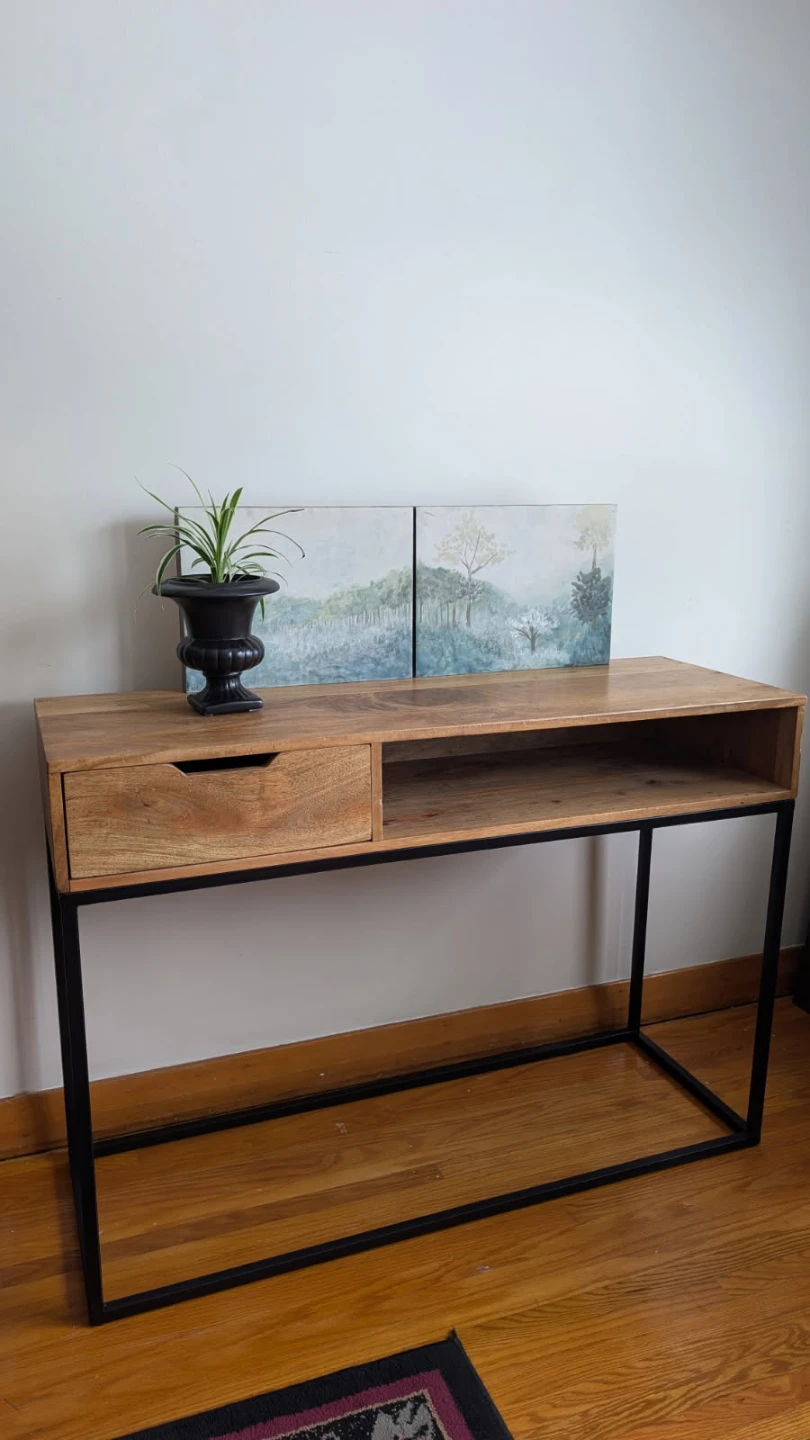 Wood and Metal Console Table - photo 5