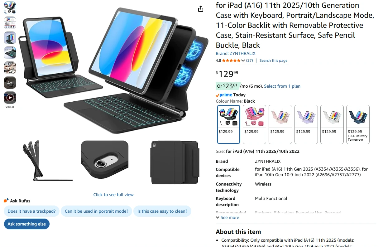 Keyboard Case for iPad 11" 2025/2025 (10th Gen) - photo 2