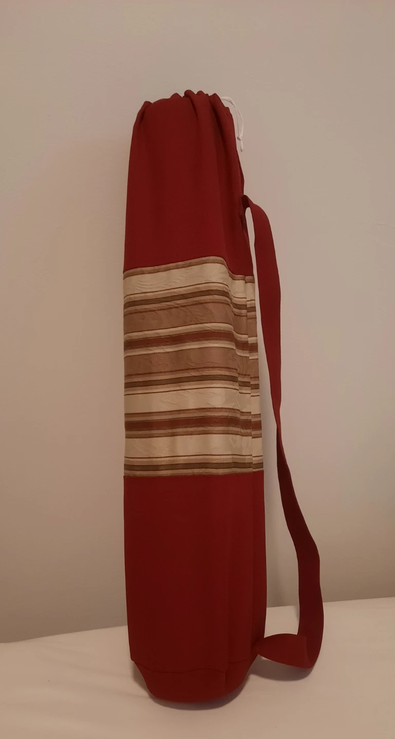 Red Yoga Mat Bag with Striped Accent