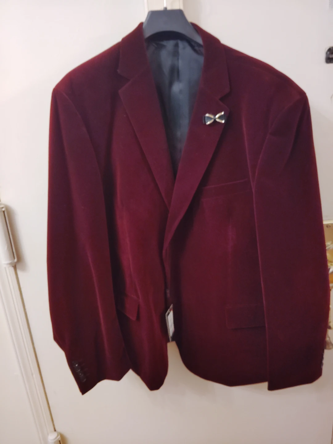Tailored Recreation Velvet Blazer Burgundy 5XL