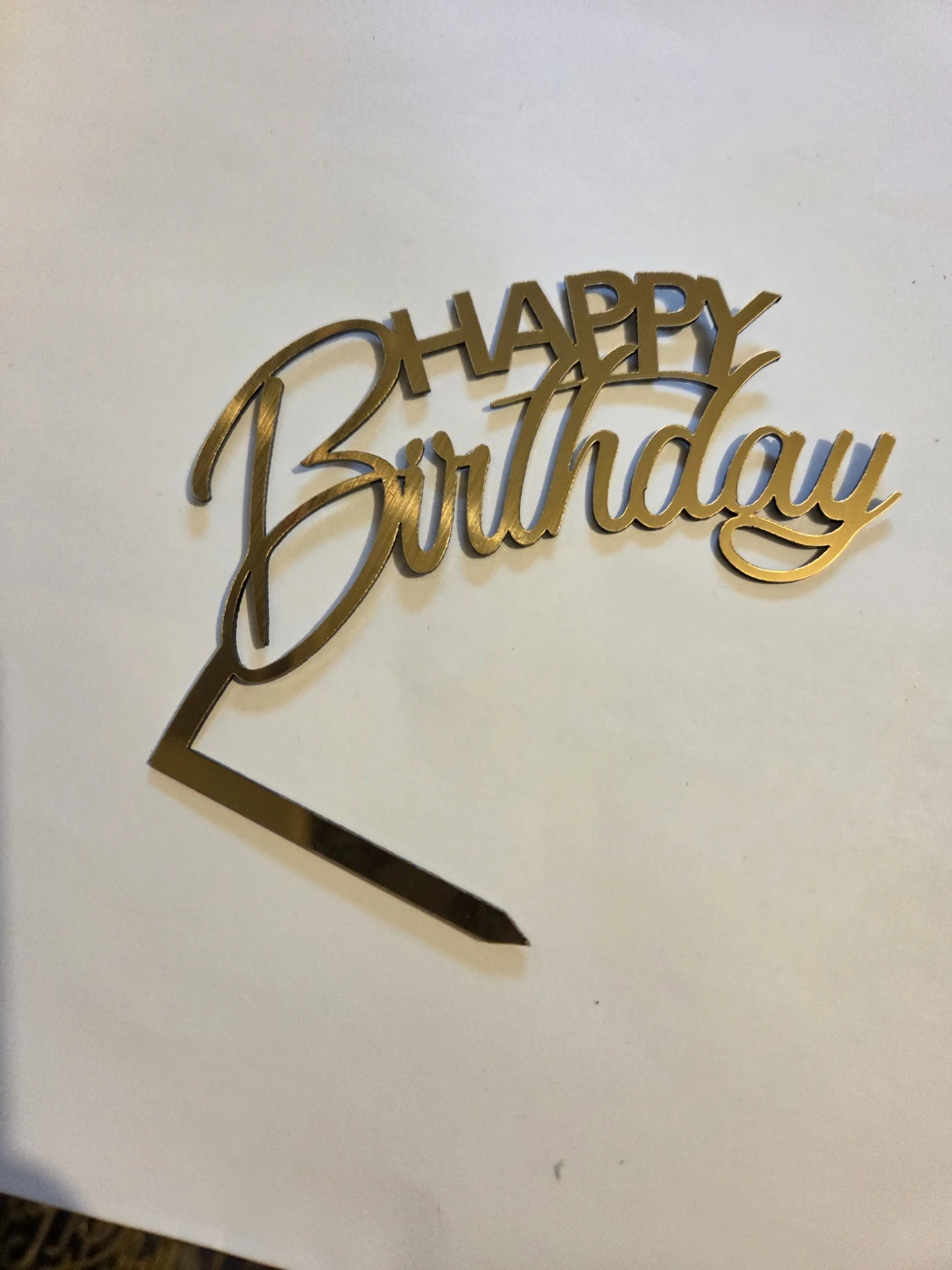 Gold "Happy Birthday" Cake Topper