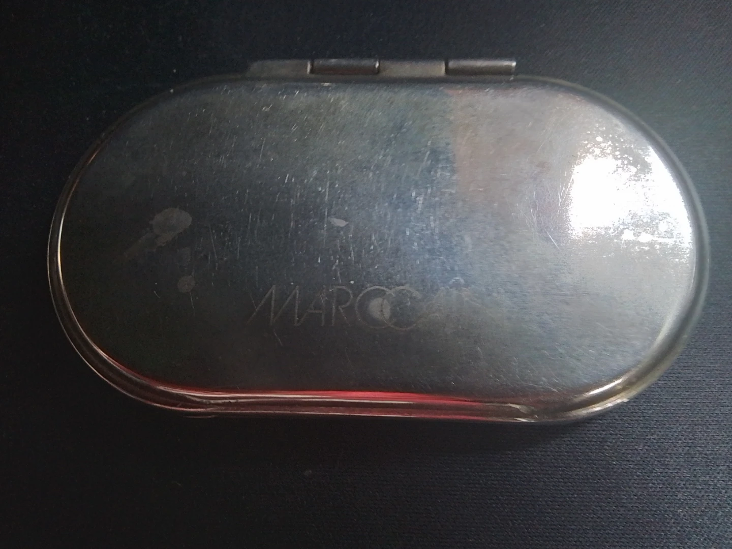 Rare Vintage Marc Cain Engraved Silver Compact Pocket Mirror - photo 4