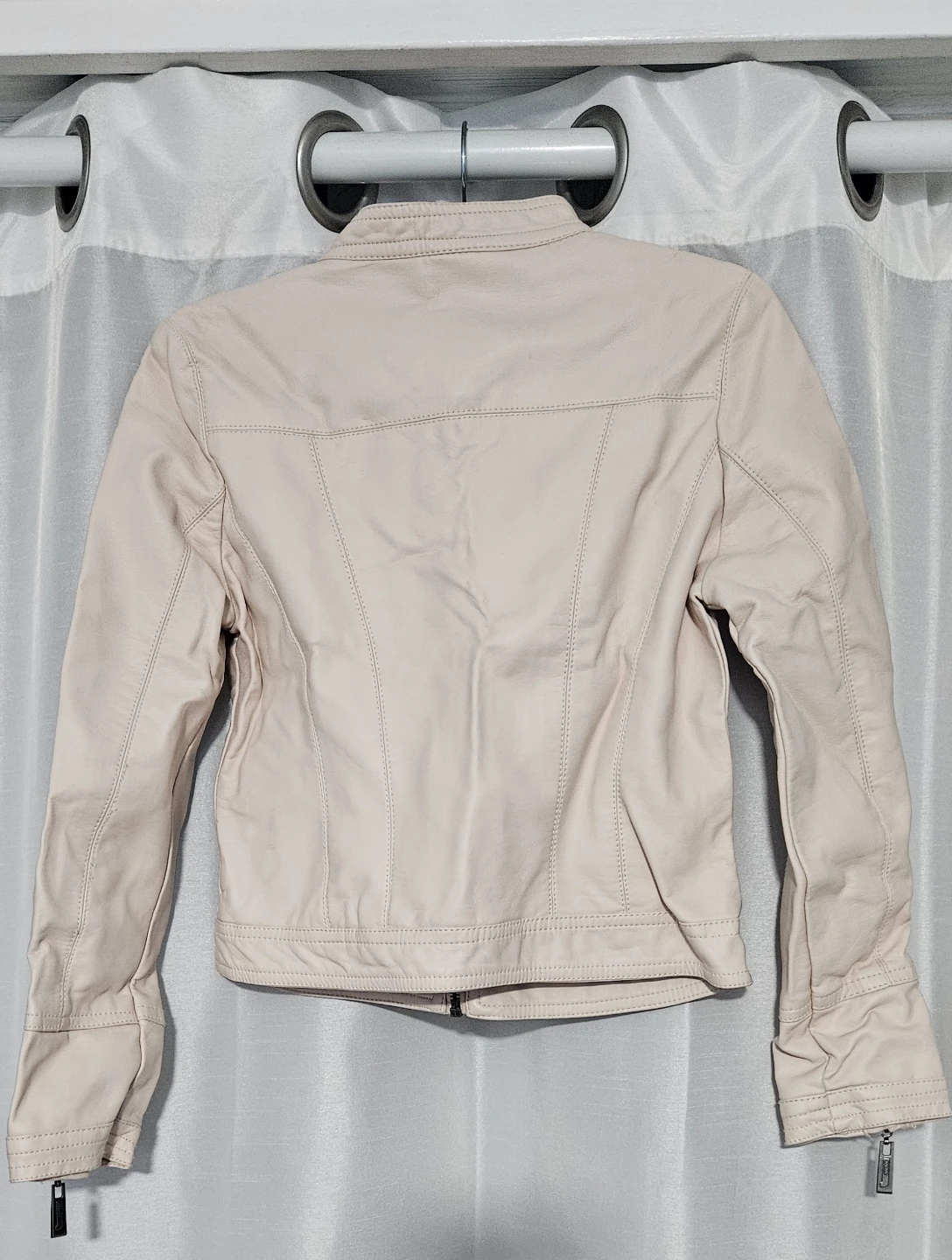 Girls Light Pink Faux Leather Cropped Jacket Size M 10/12 - photo 3