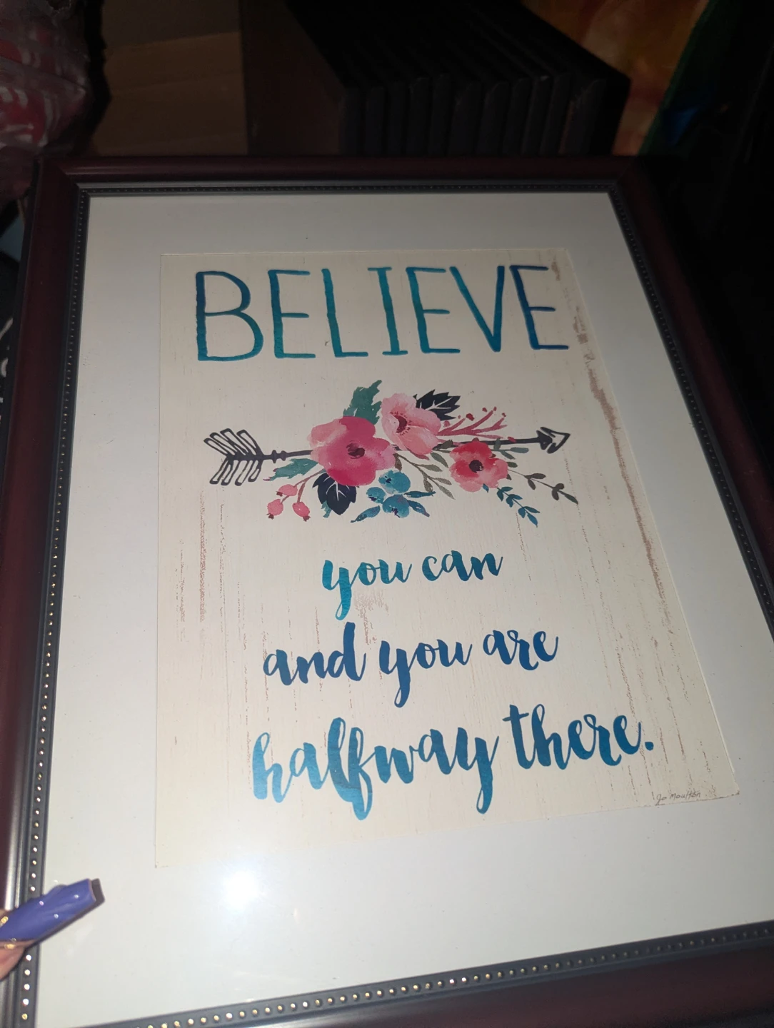 Framed Motivational Wall Art "Believe" 12 different ones