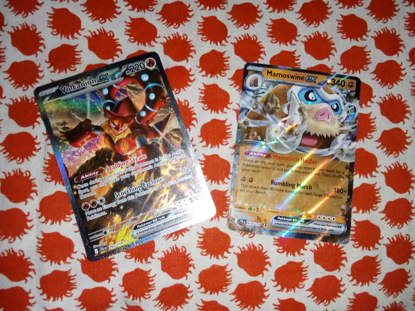 Volcanion EX and Mamoswine EX Pokemon Cards