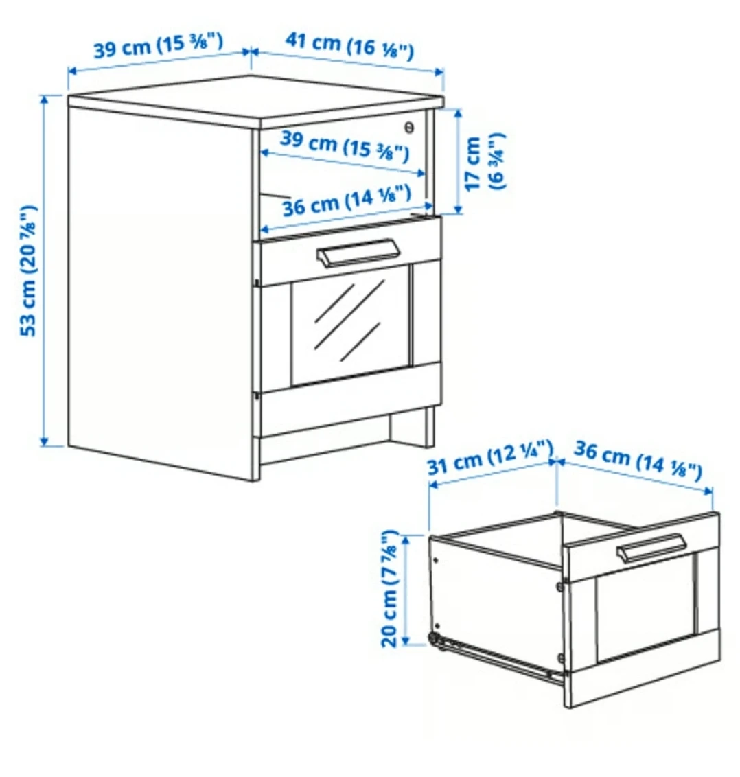 Ikea Brimnes White Nightstand with Drawer - photo 3