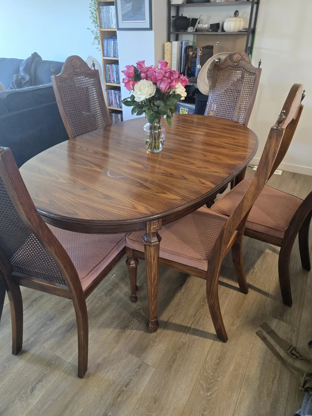 Wooden Dining Table with 6 Chairs