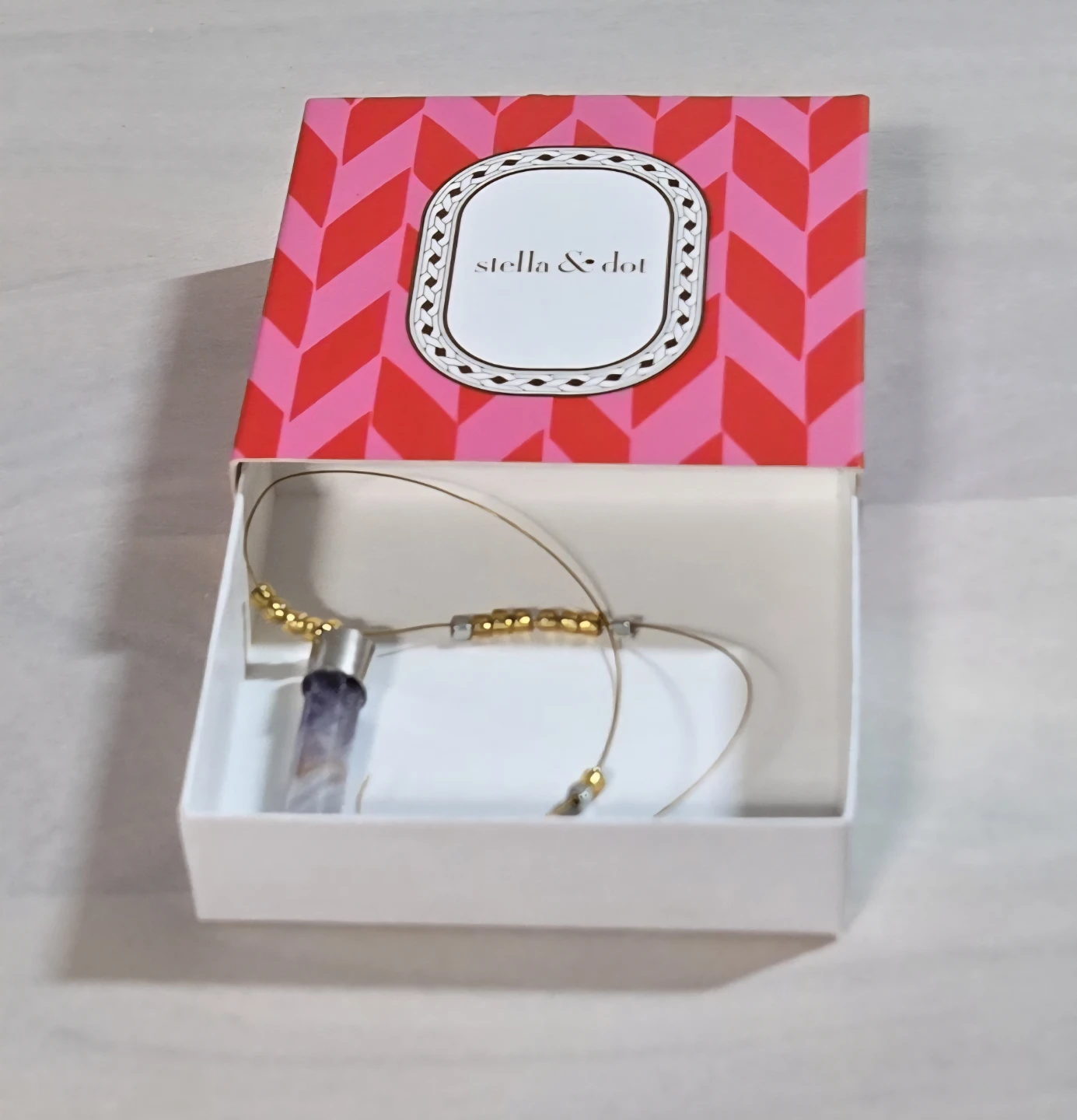 Stella & Dot Amethyst Crystal Pendant Necklace - photo 4