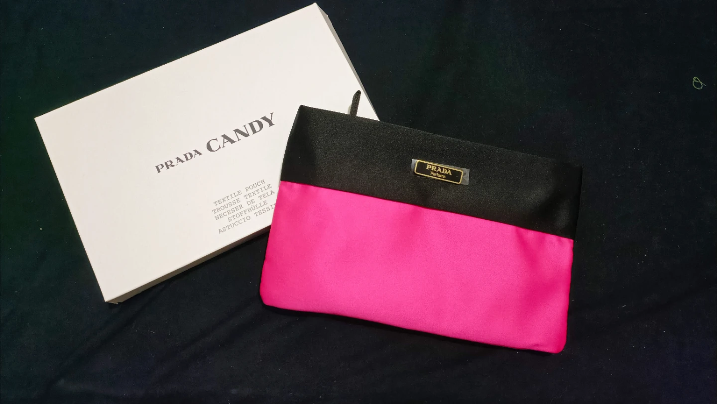 BRAND NEW Prada Candy Pink & Black Pouch 💖 (Sealed, Never Used!)