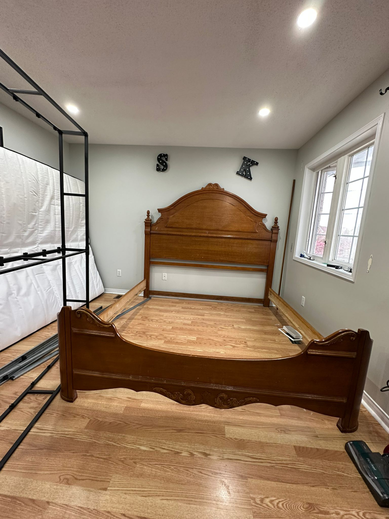 Wooden King Bed Frame with Headboard