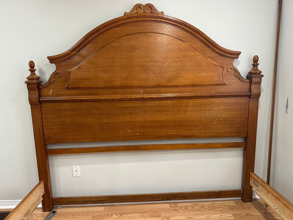 Wooden King Bed Frame with Headboard - photo 3