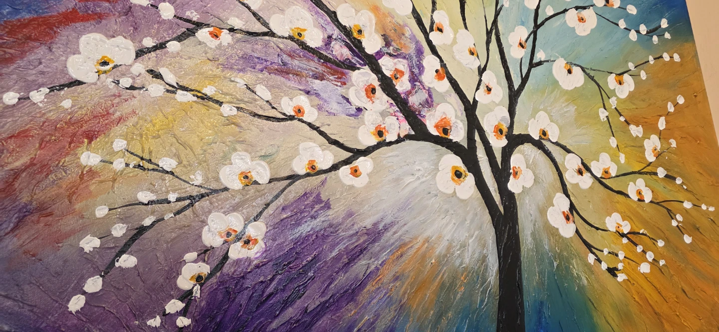 Original hand-painted painting by local artist Cherry blossom - photo 4