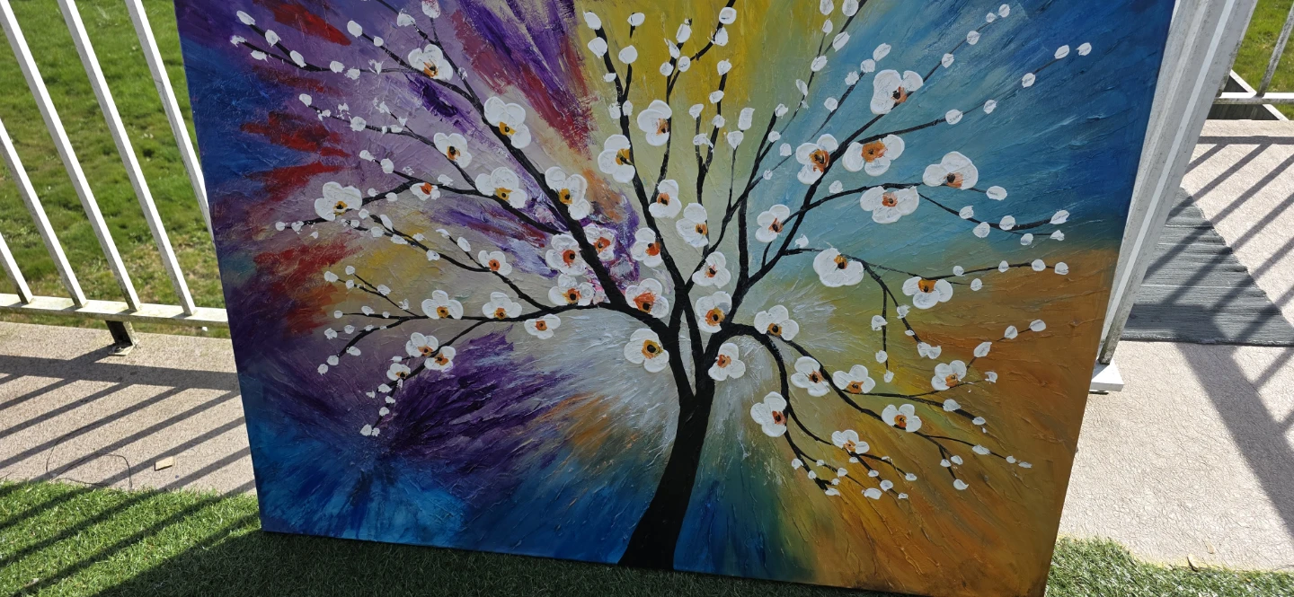 Original hand-painted painting by local artist Cherry blossom - photo 5