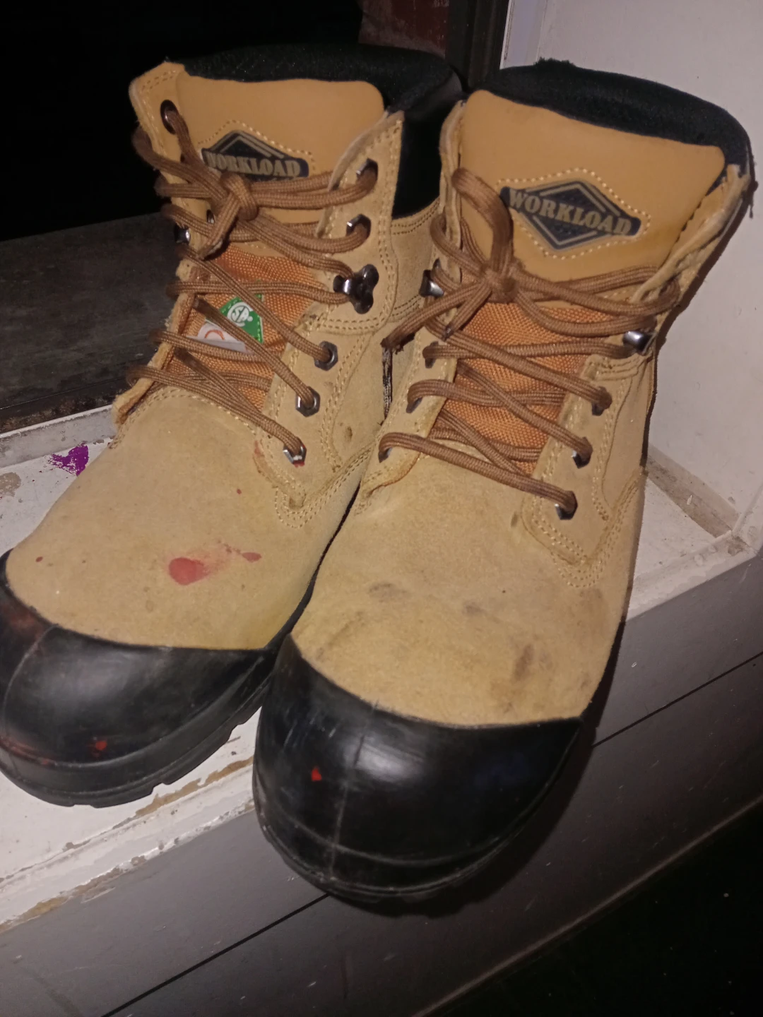 Size 9 workload steel toe boots steel toe boots