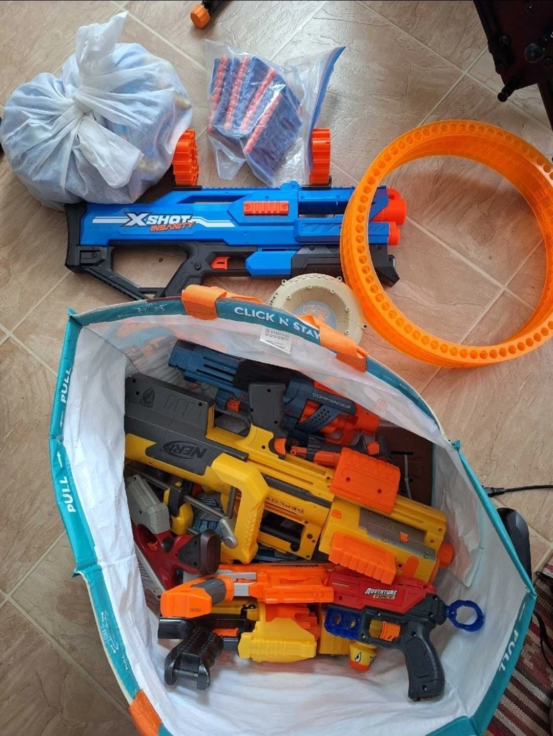 Assorted Nerf and X-Shot Blasters with Darts