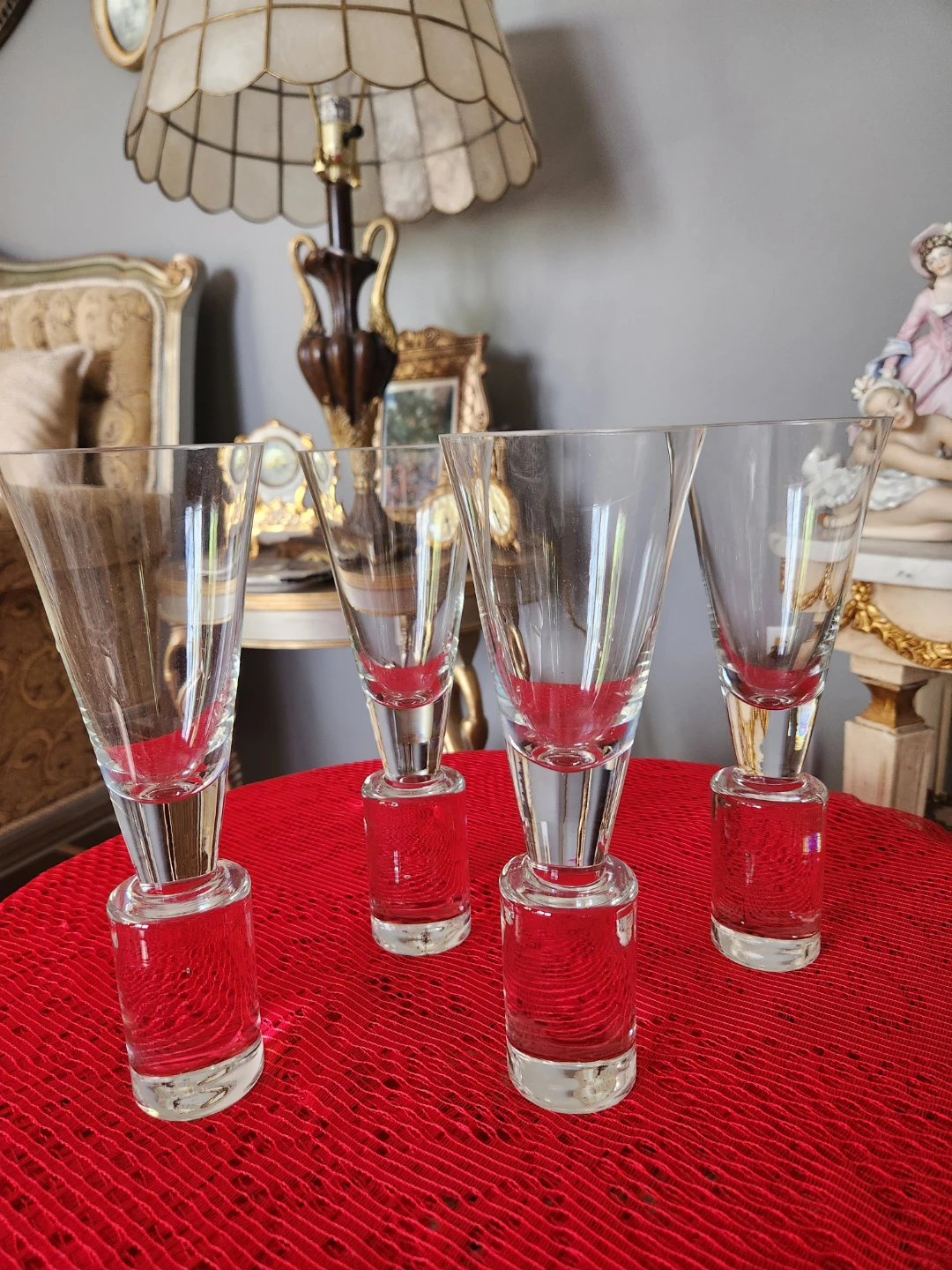 Set of 4 Clear Glass Shot Glasses with Heavy Bases - photo 2