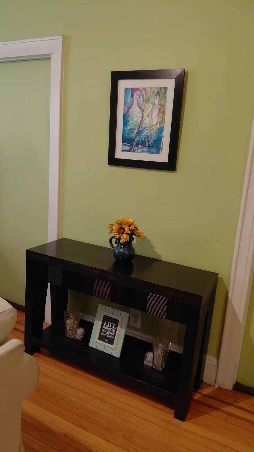 Dark Wood Console Table with Drawers - photo 3