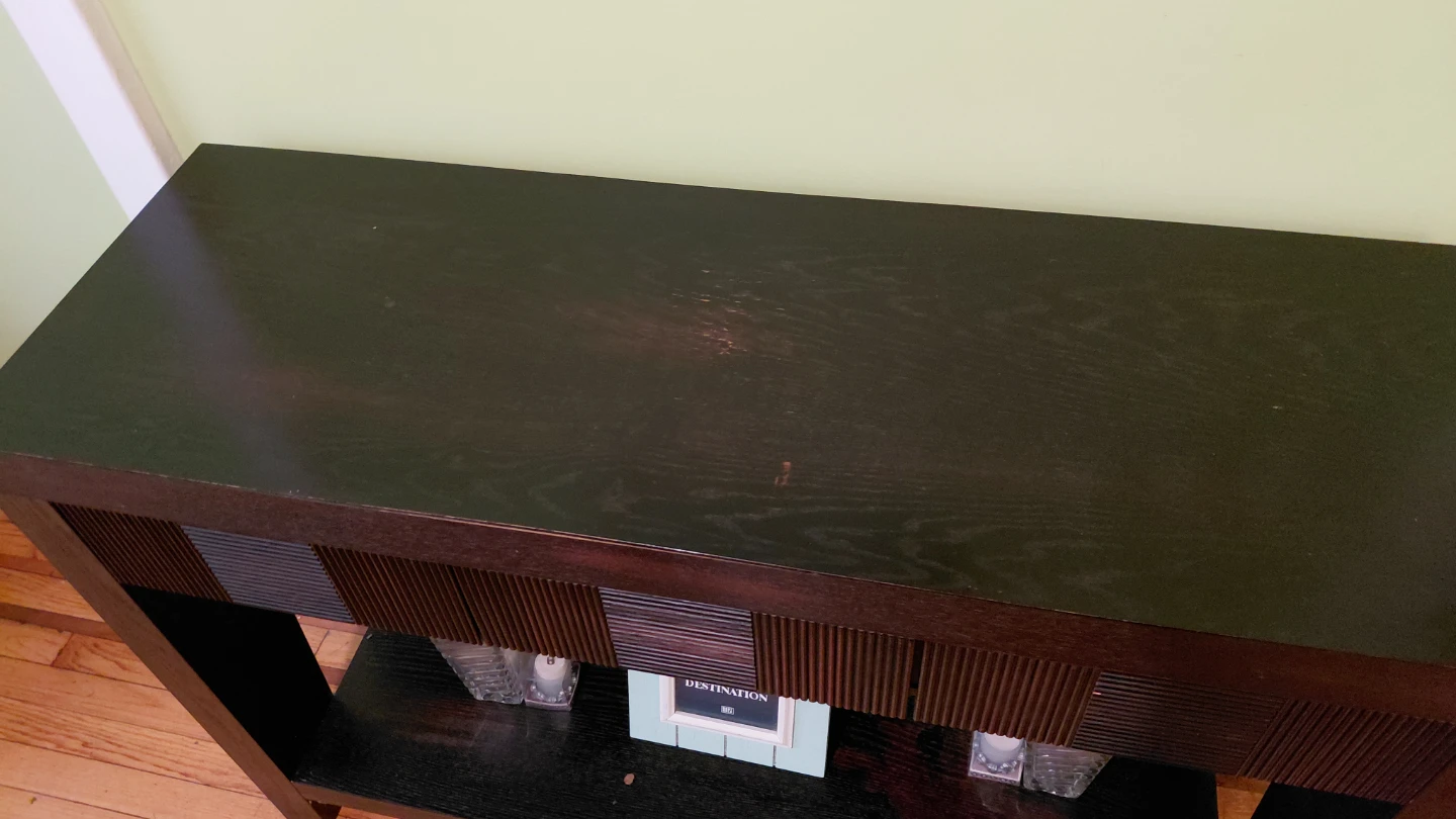 Dark Wood Console Table with Drawers - photo 5