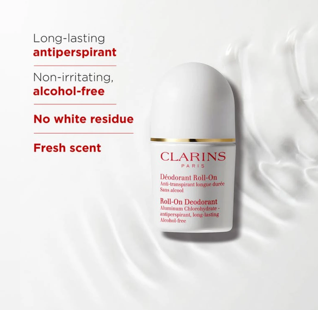 Clarins Roll-On Deodorant - Long-lasting, Alcohol-free