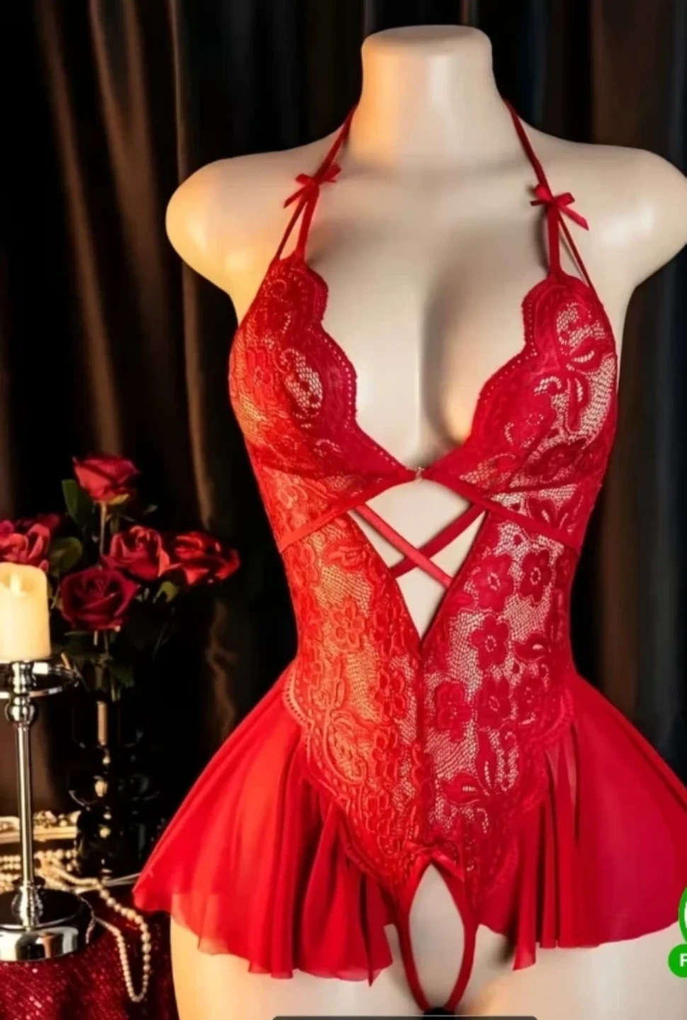 Red Lace Lingerie Set