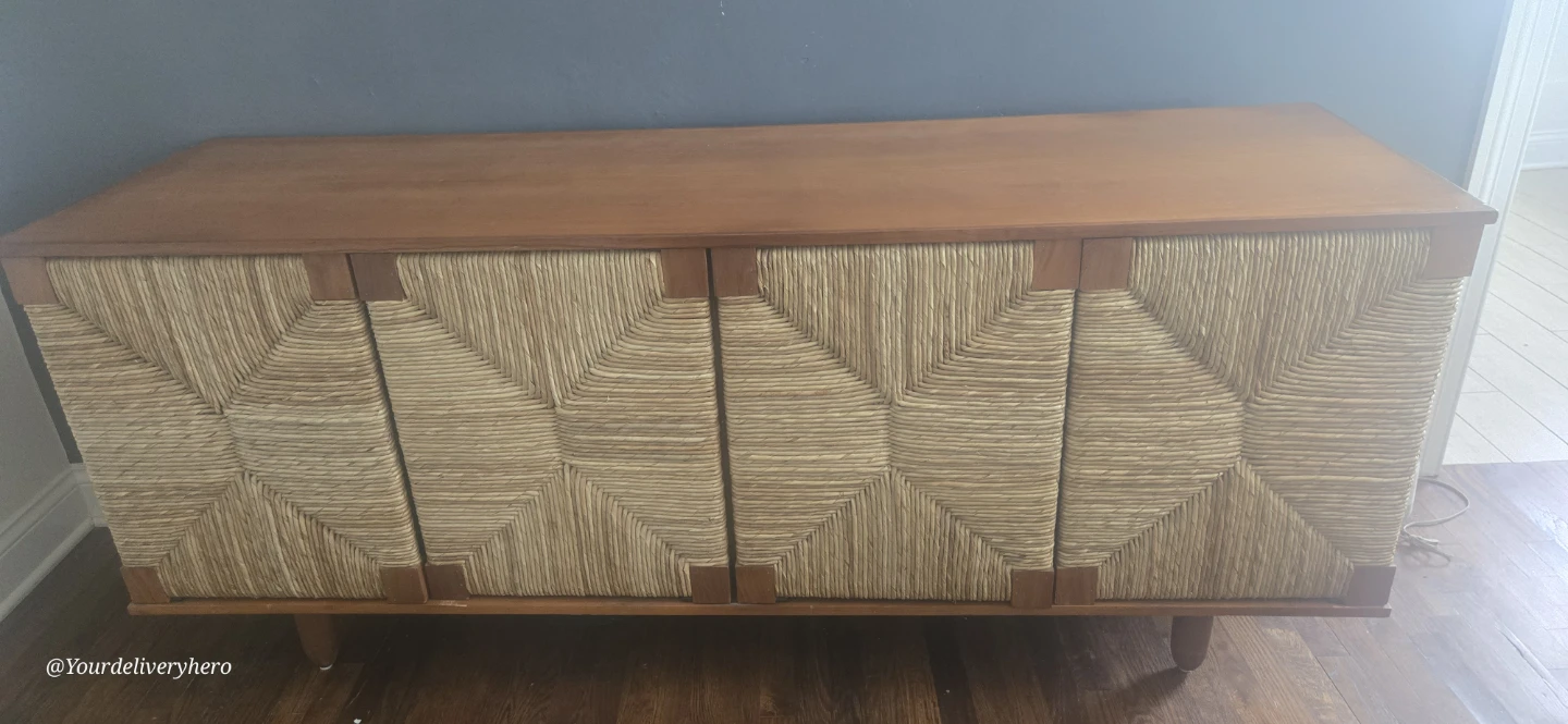 Wooden Sideboard with Woven Doors