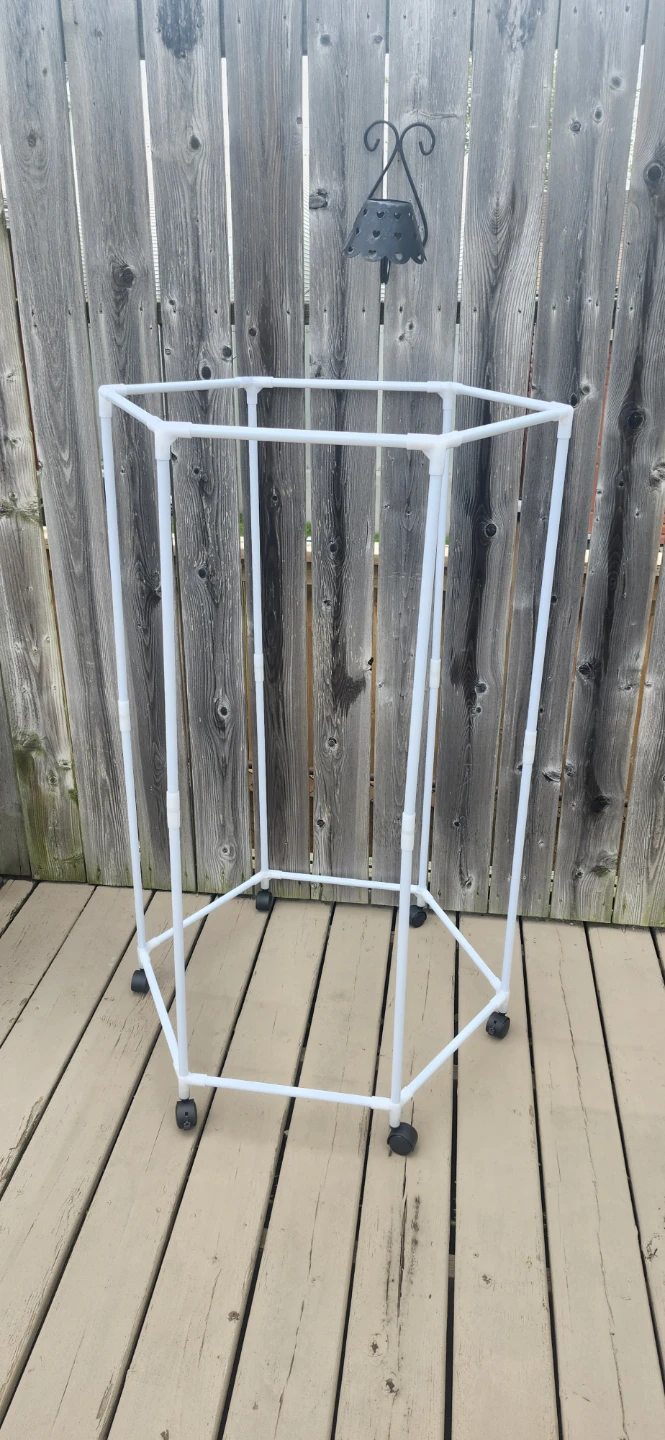 White Hexagonal Drying Rack with Wheels - photo 3