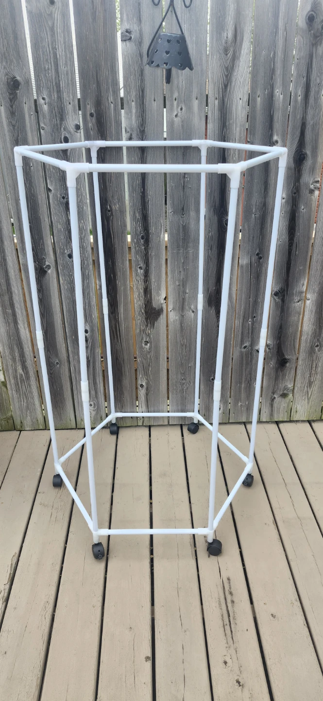 White Hexagonal Drying Rack with Wheels - photo 5