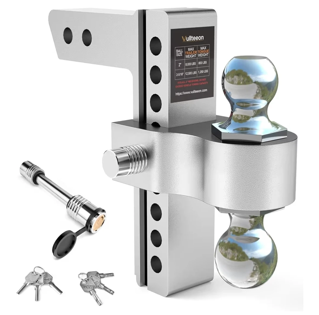 Vultroon 8" Drop/Rise Hitch Ball Mount Kit