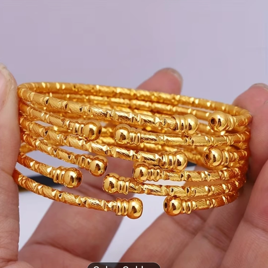Gold Cuff Bracelet - 6PC
