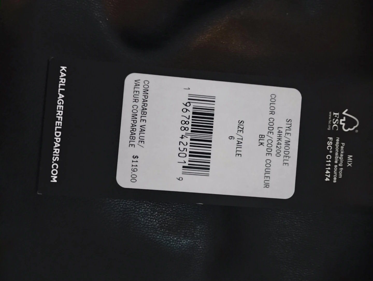 Karl Lagerfeld Black Faux Leather Pants Size 6 - photo 2