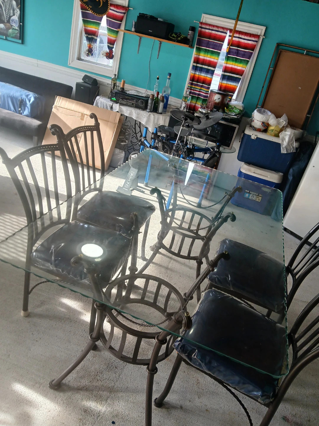 Glass Top Dining Table with 4 Chairs - photo 2