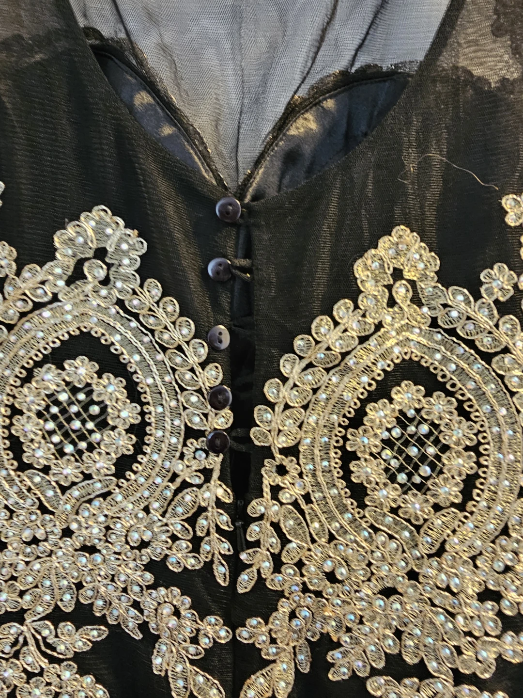 Black Beaded Formal Dress - photo 3