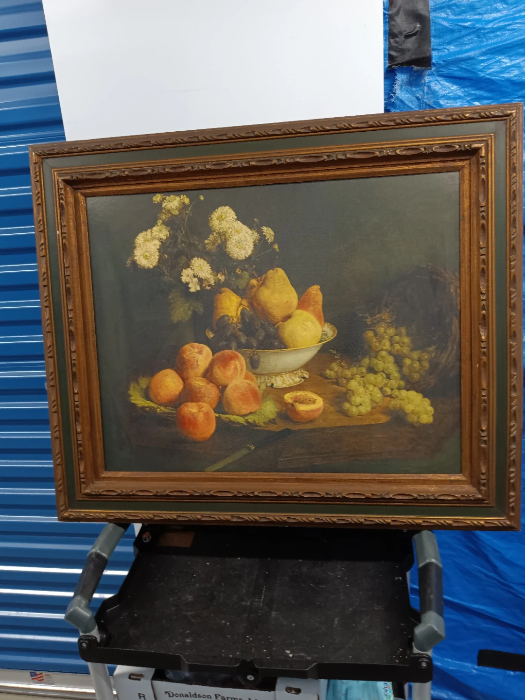 Still Life Fruit Print on Masonite handcuffed frame
