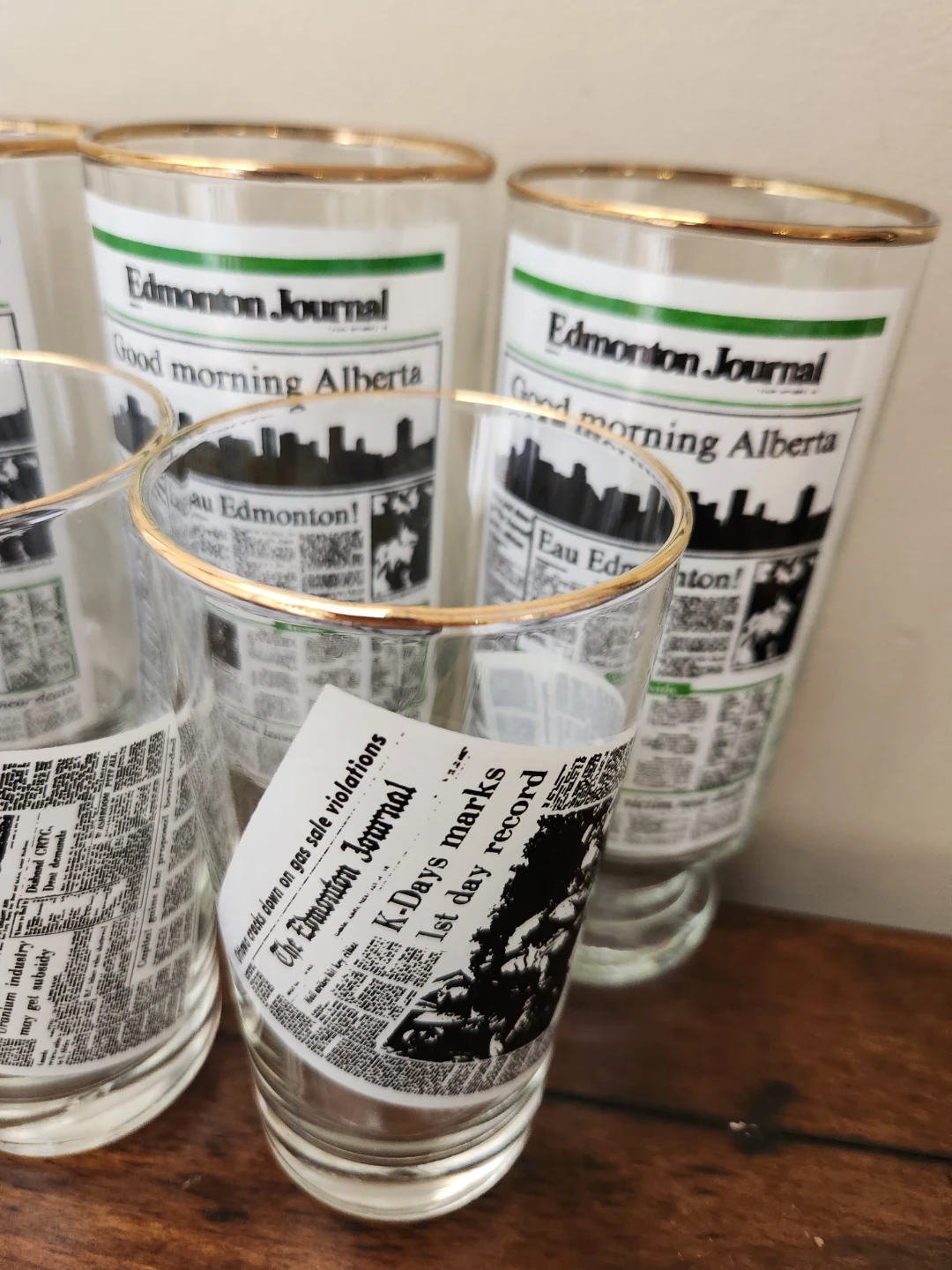 Set of 7 Edmonton Journal Glasses - photo 4