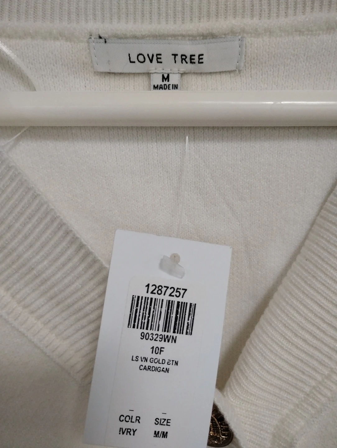 Love Tree Women's Cardigan Ivory Size M - photo 2