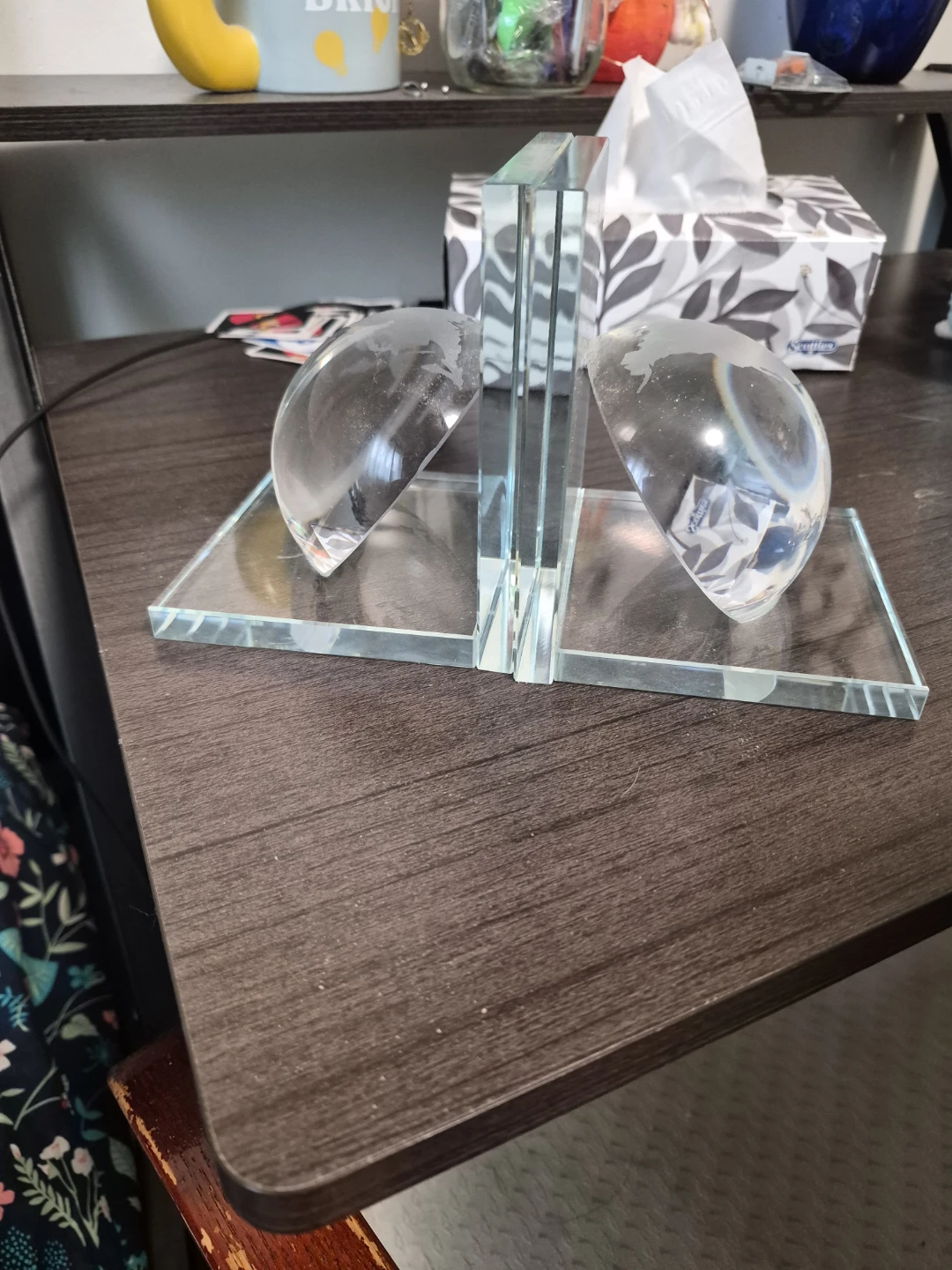 Glass Globe Bookends