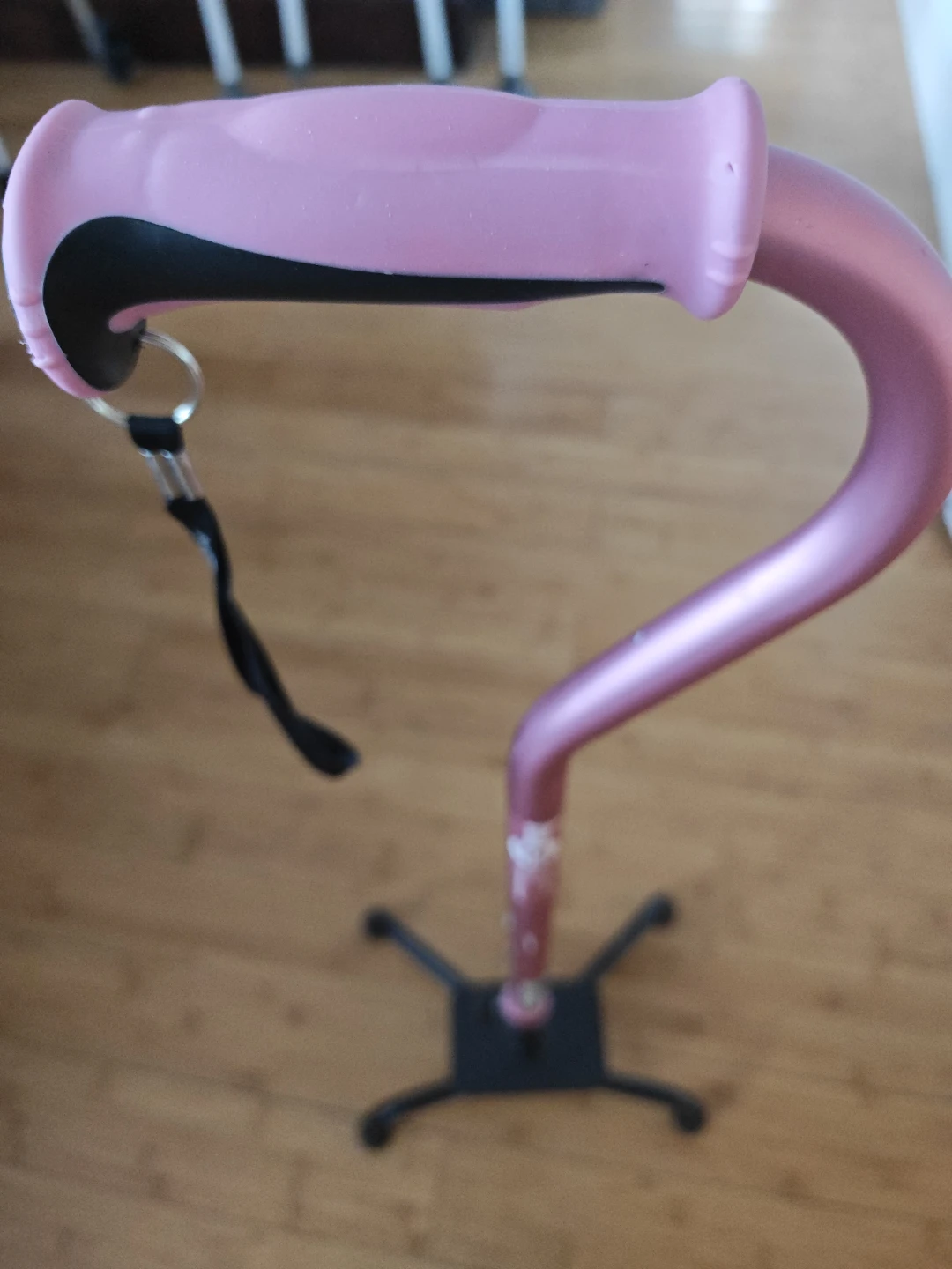 Pink Adjustable Quad Cane with Comfortable Grip - photo 3