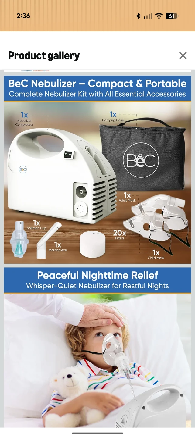 BeC Nebulizer - Compact & Portable - photo 2