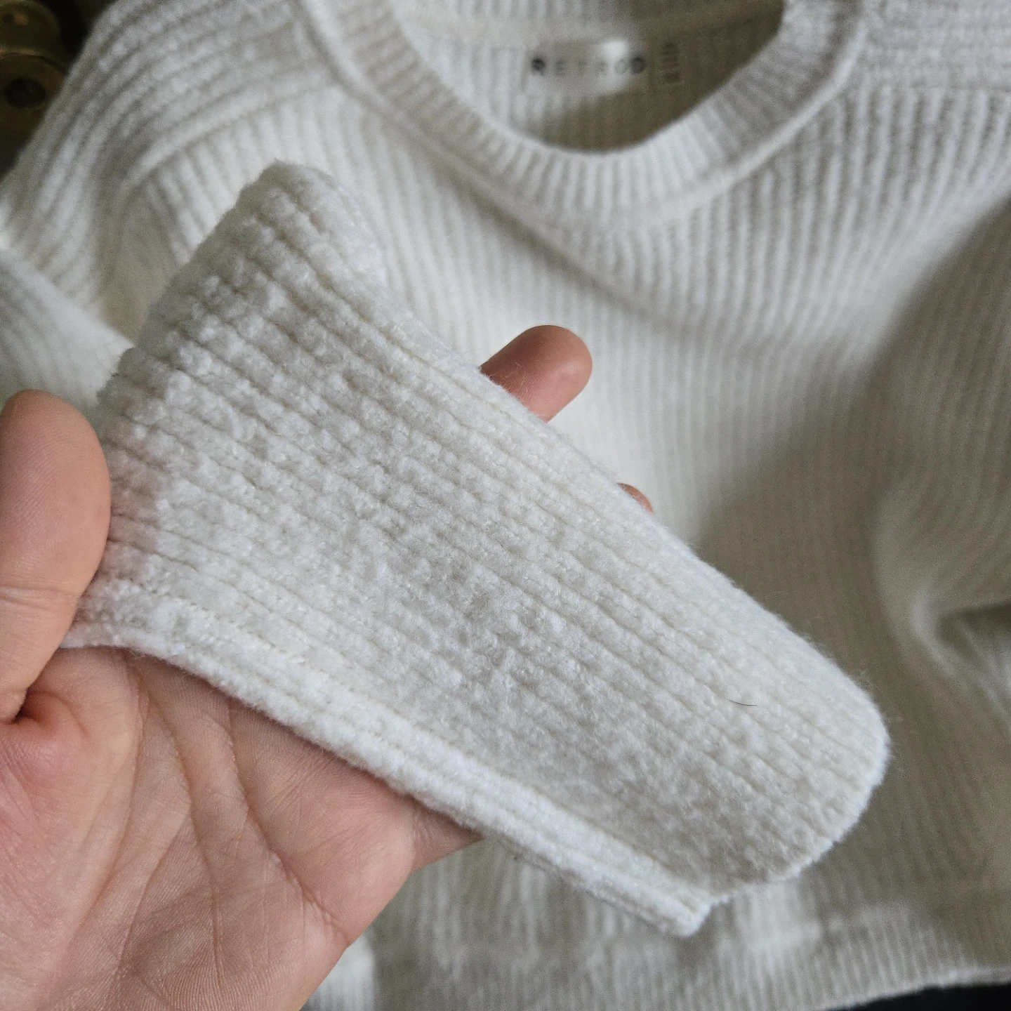 RETROD Cream Knit Sweater Size M - photo 3
