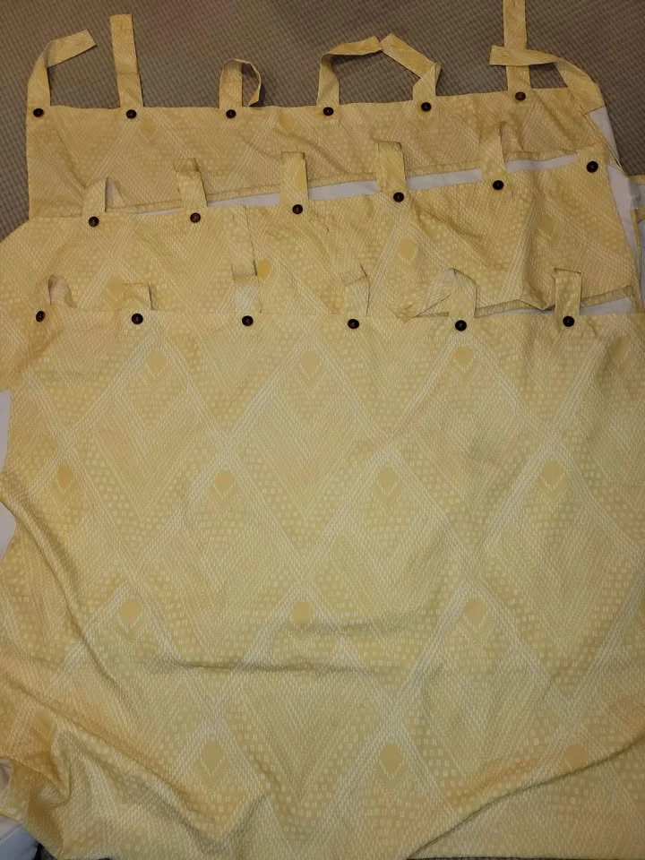 3 yellow outdoor curtains