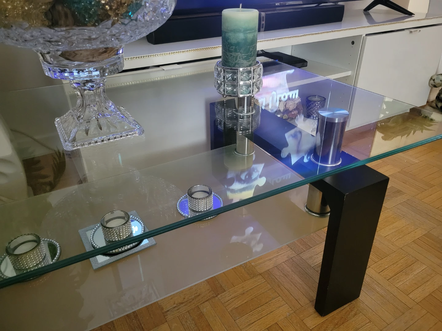 Modern Glass Black Dining Table and Coffee Table With 6 Chairs - photo 3