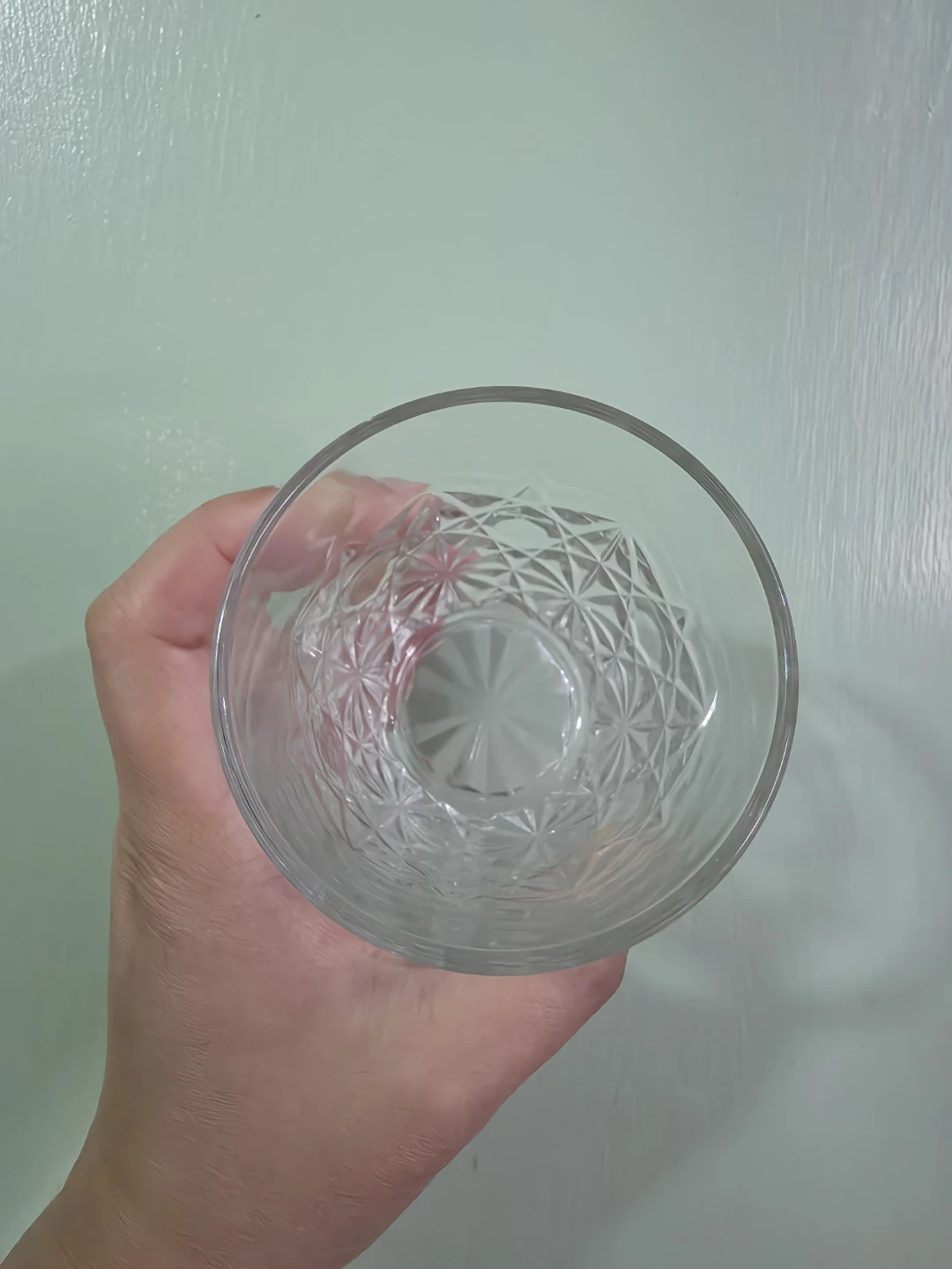 Clear Glass Tumbler with Geometric Pattern - photo 3