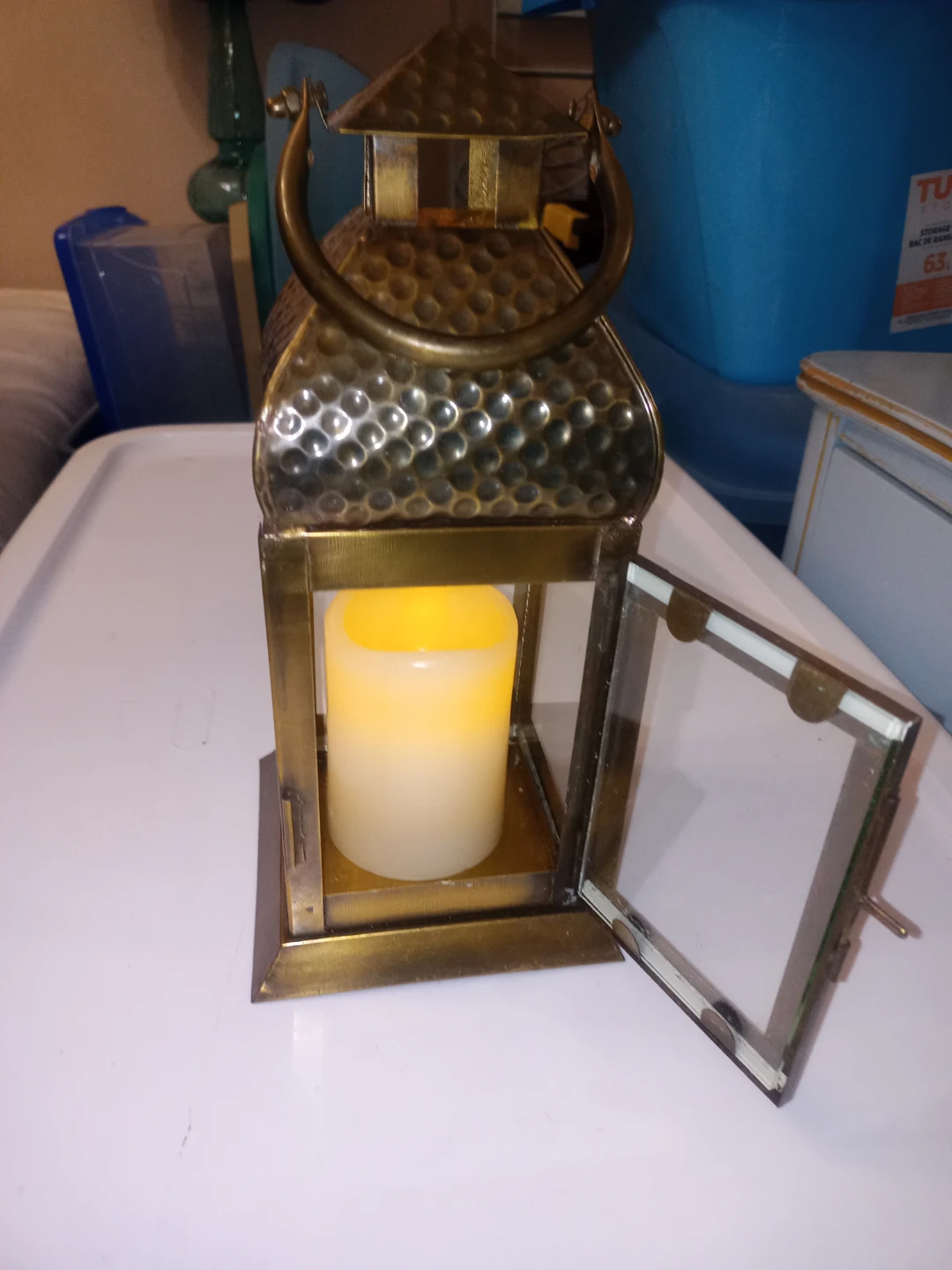 Lantern With Battery Powered Candle - photo 2