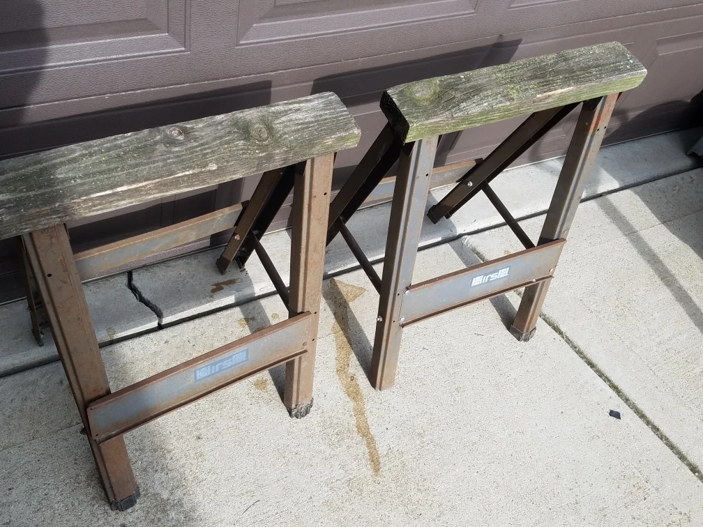 Pair of Hirs Folding Sawhorses