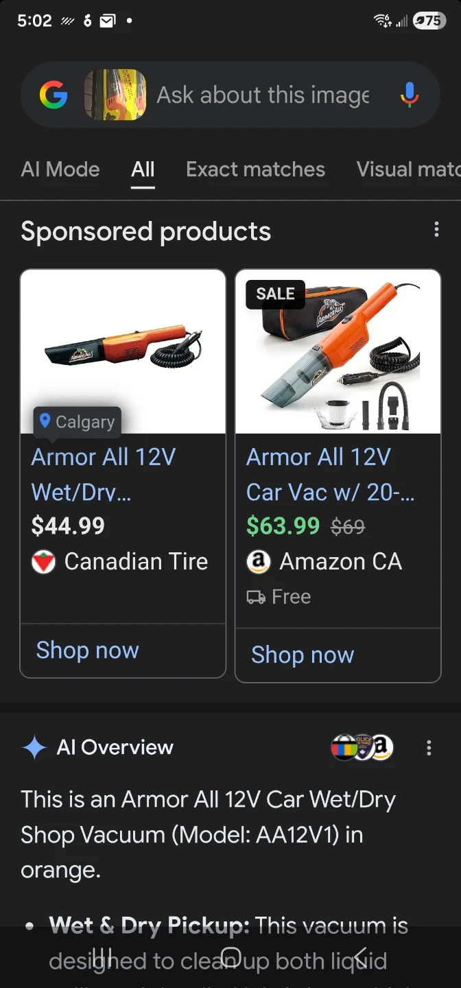 Armor All 12V Car Vac Wet & Dry Vacuum - photo 2