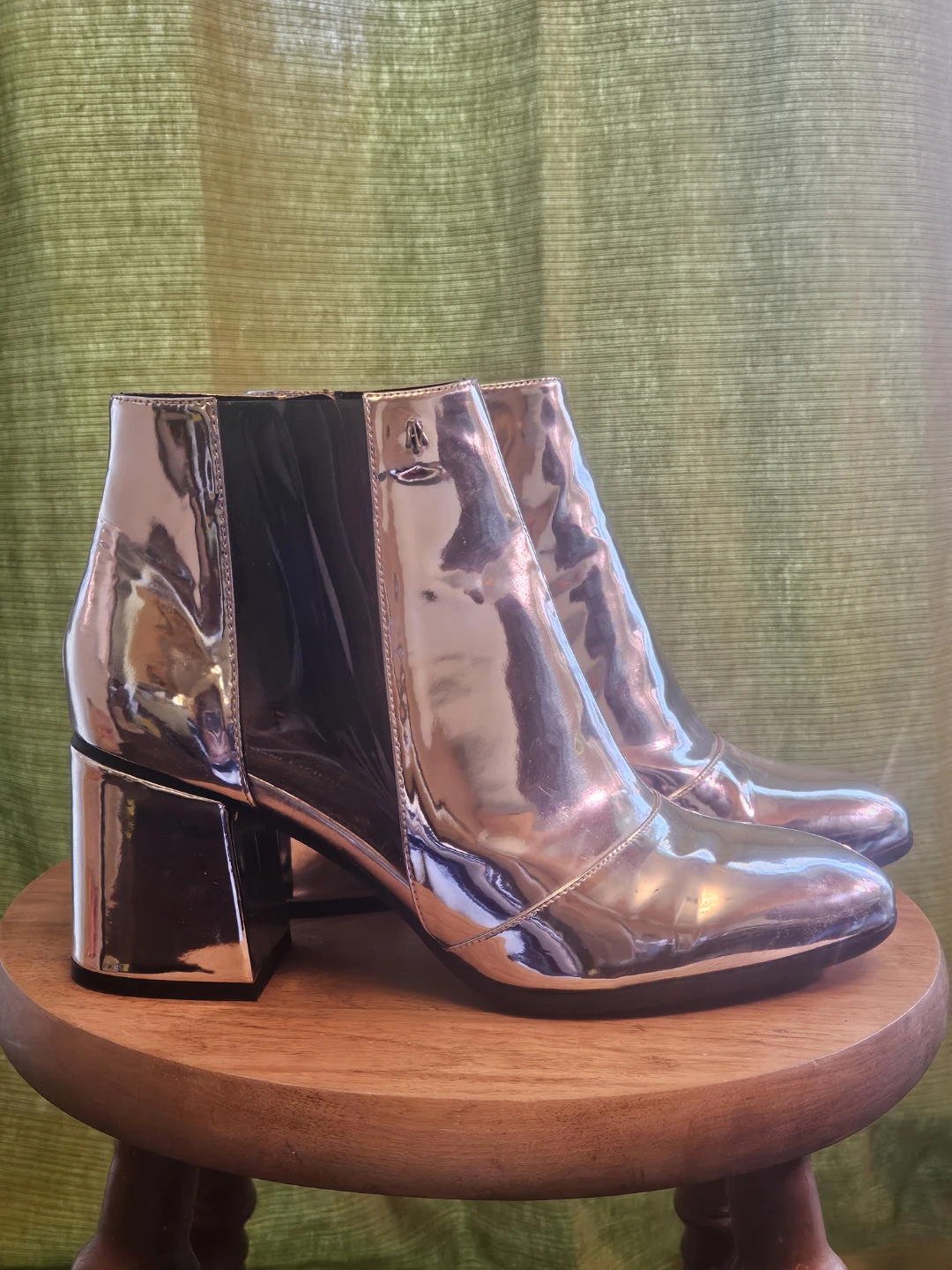 Silver Block Ankle Heel Ankle Boots - photo 2